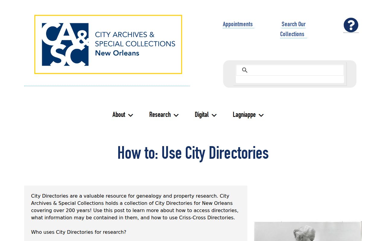 New Orleans city directory entry reading guide
