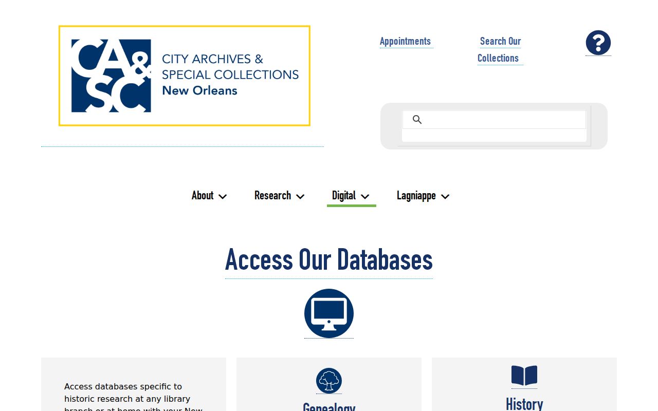 New Orleans city directory historic database choices