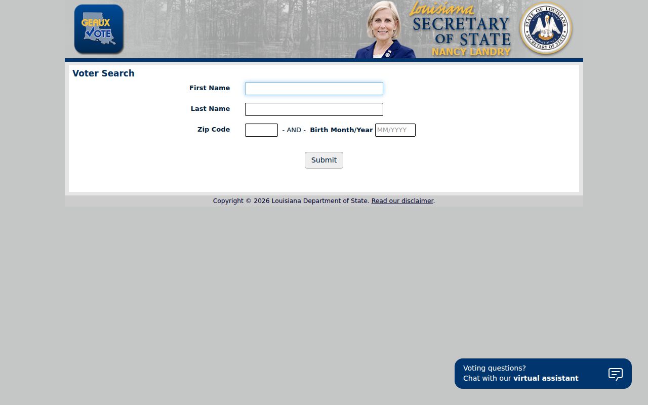 New Orleans residents directory voter name lookup