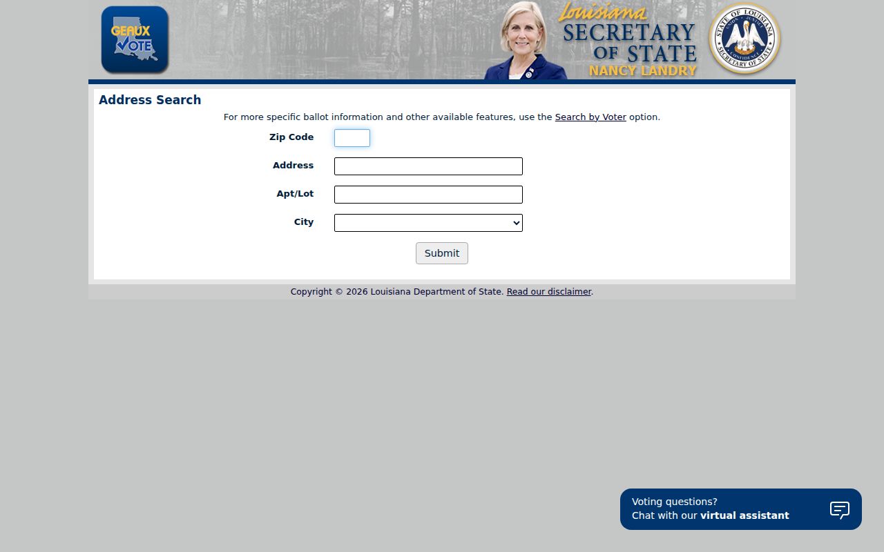 New Orleans resident lookup voter address search