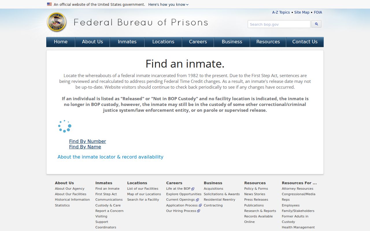 New Orleans resident lookup federal inmate locator