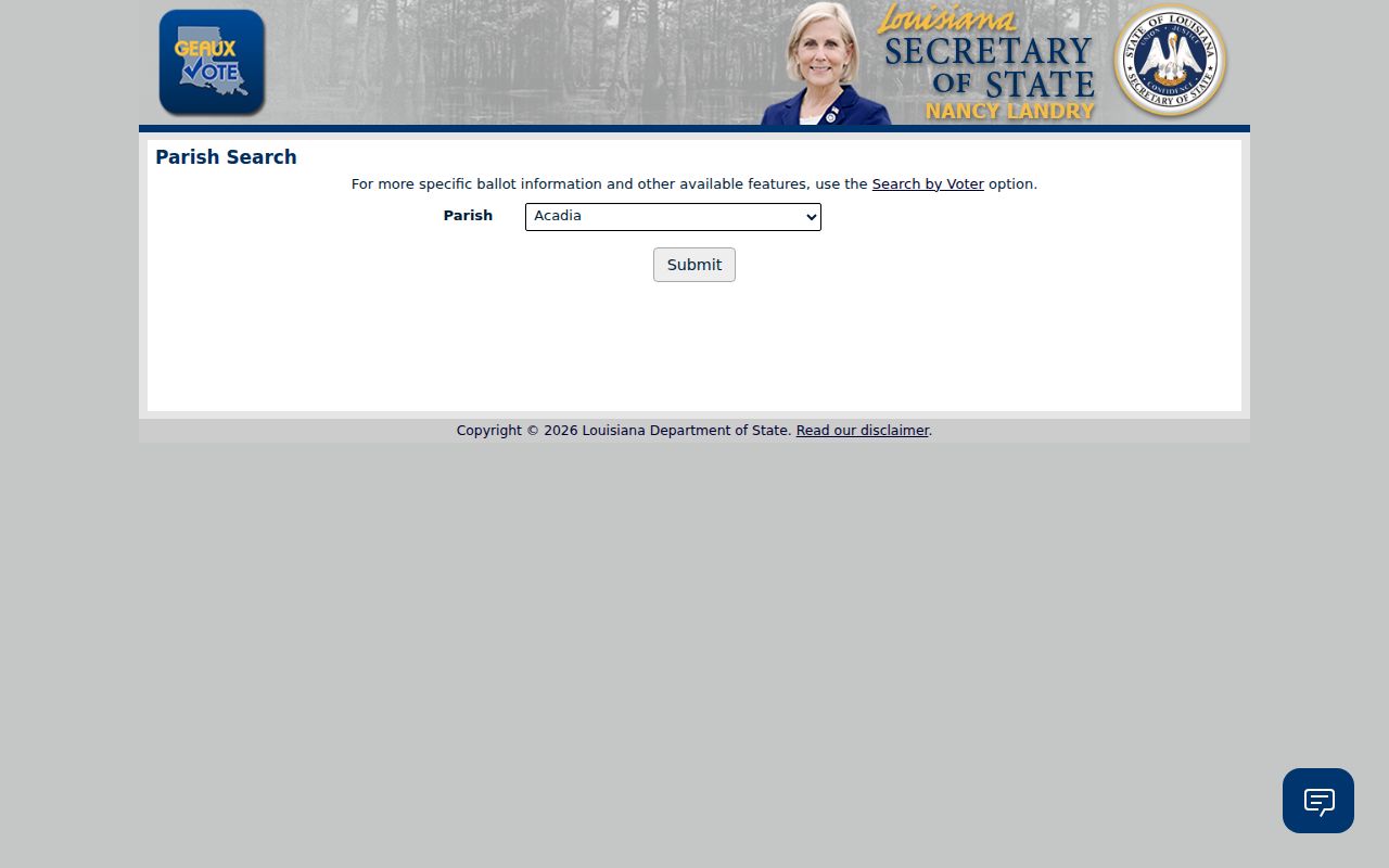 New Orleans resident lookup voter parish search